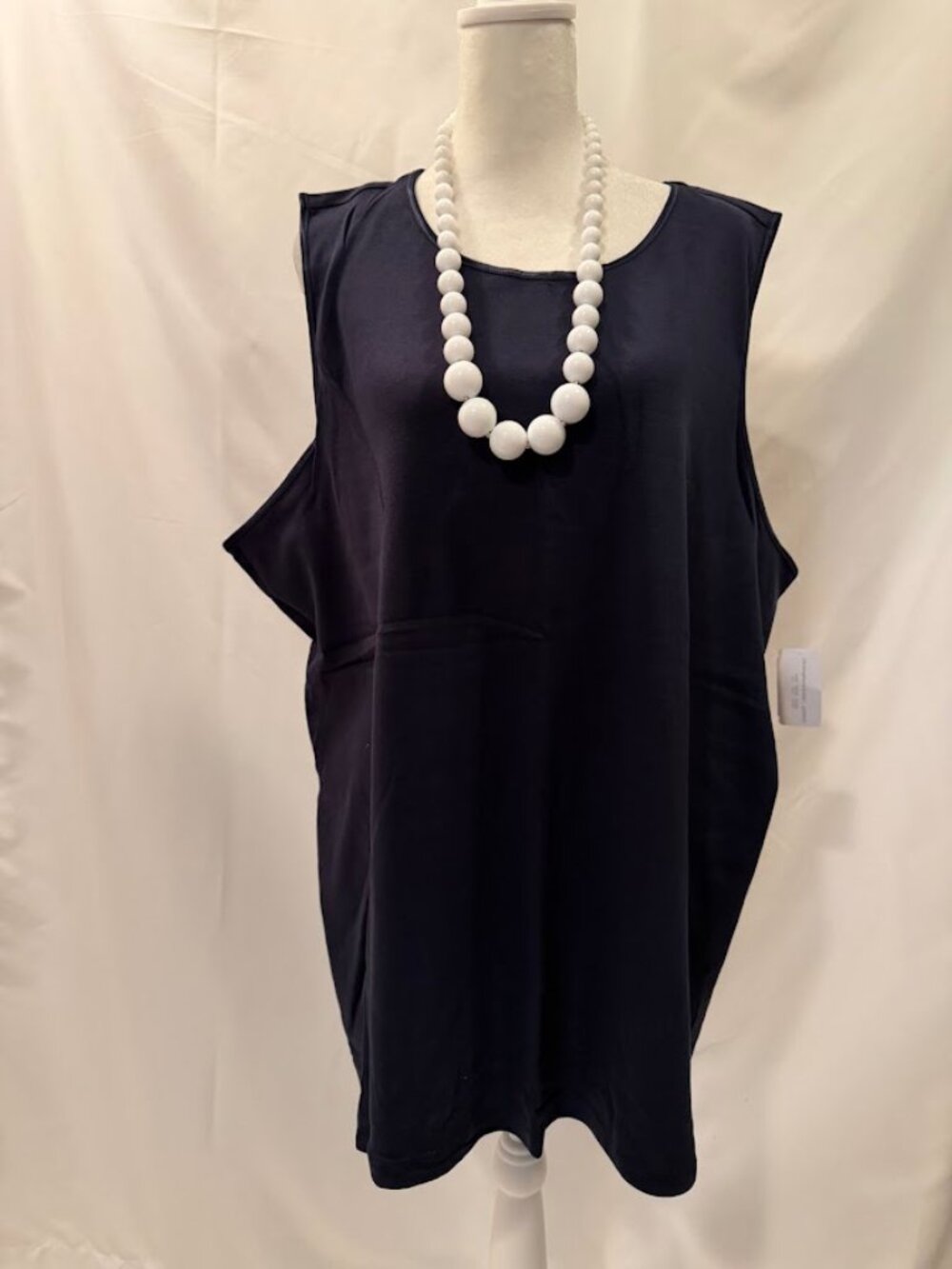 NWT CJ BANKS Navy Blue Tank Top (100% Cotton) - 3x
